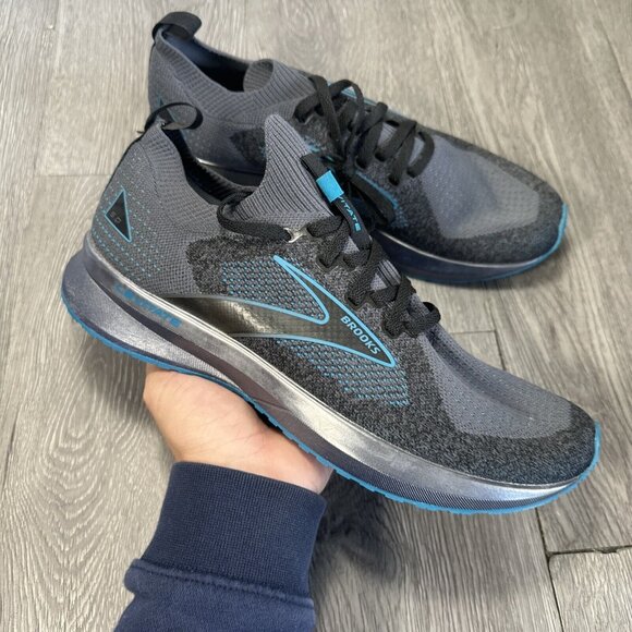 Men’s SAMPLE Brooks Levitate  5 Knit Gray  Blue  Running Shoes Size 9 Stealthfit
